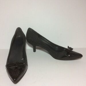 Stuart Weitzman Grey Wool Kitten Heel Pump Sz 8